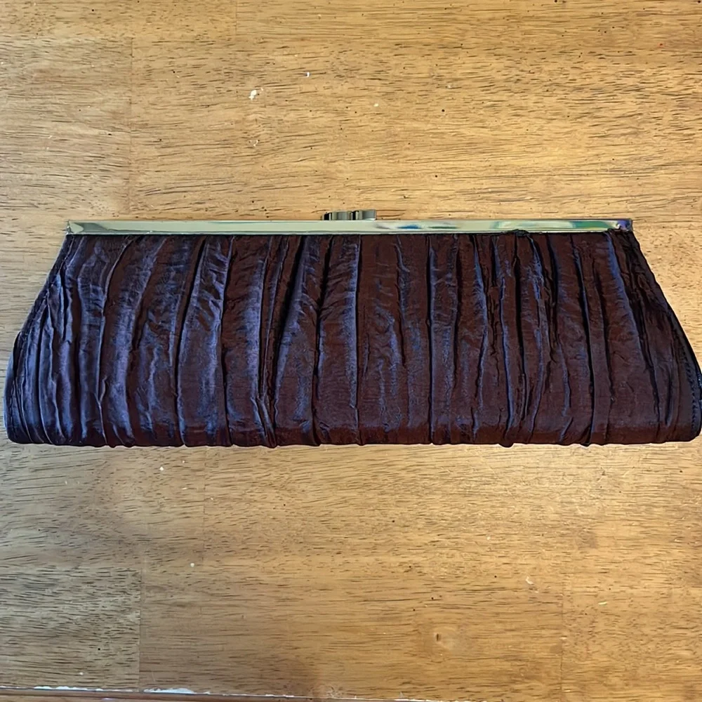 L’Oréal Professional Brown Satin Clutch With Gold Closure